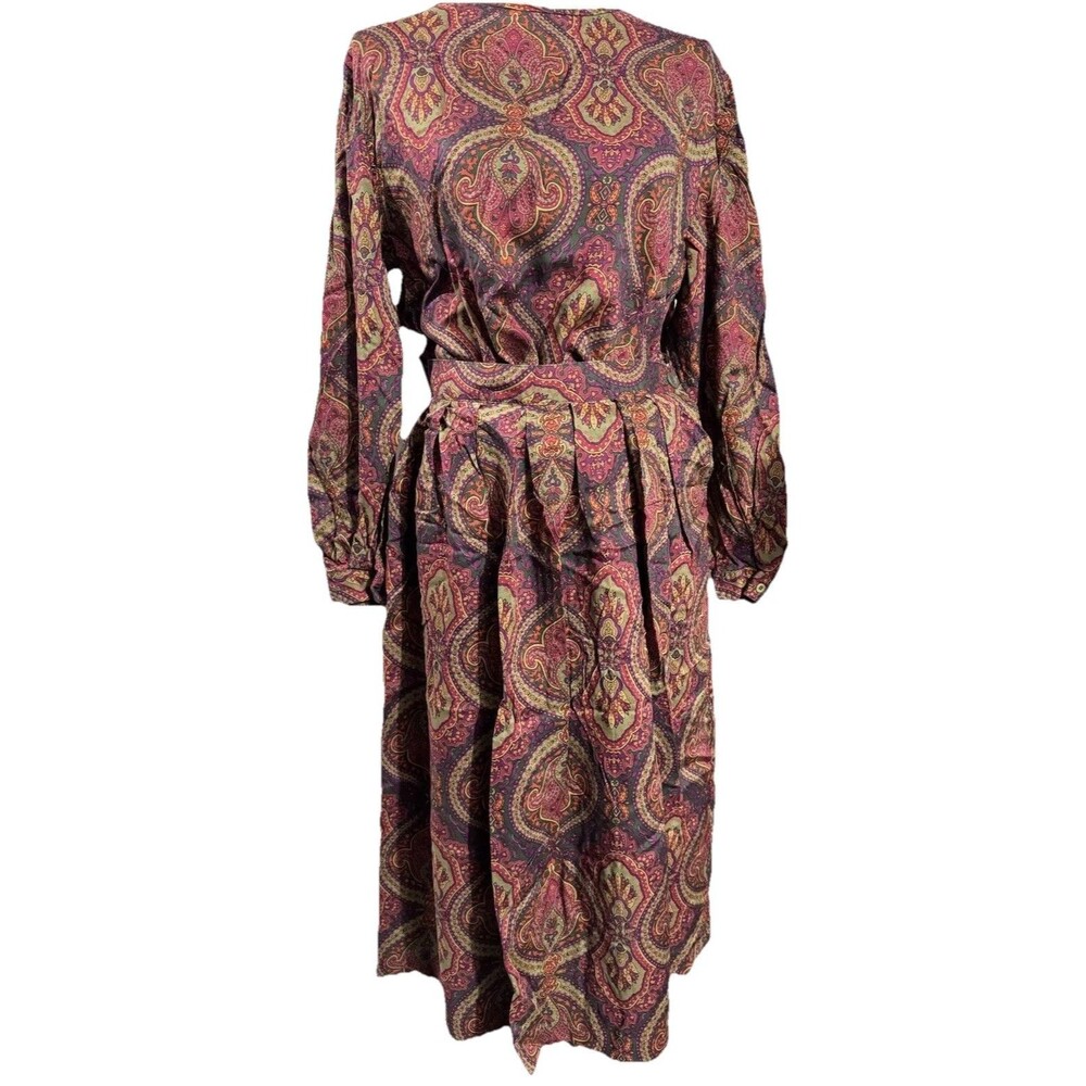 Suburbans Vintage Size 16 Skirt And Button Up Shirt Size 16 Burgundy Paisley